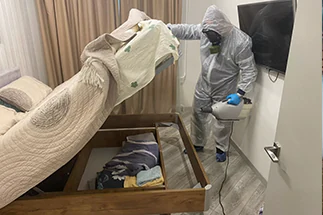 Обработка кровати от пылевых клещей